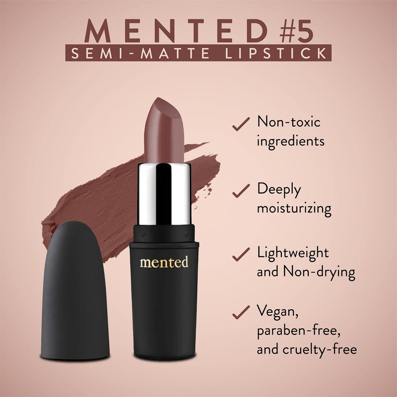 Mented Cosmetics Nude Lipstick for Women, Semi-Matte Long-Lasting Lip Stick, Moisturizing Vegan, Paraben & Cruelty-Free, Enhances All Complexions, Perfect for Everyday Makeup, Mented No. 5 - Image 4